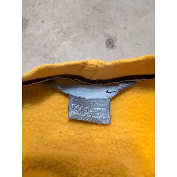 VTG Nike Center Swoosh Mens XXL Yellow Pullover Stained Gray Bar Tag - Picture 7 of 10